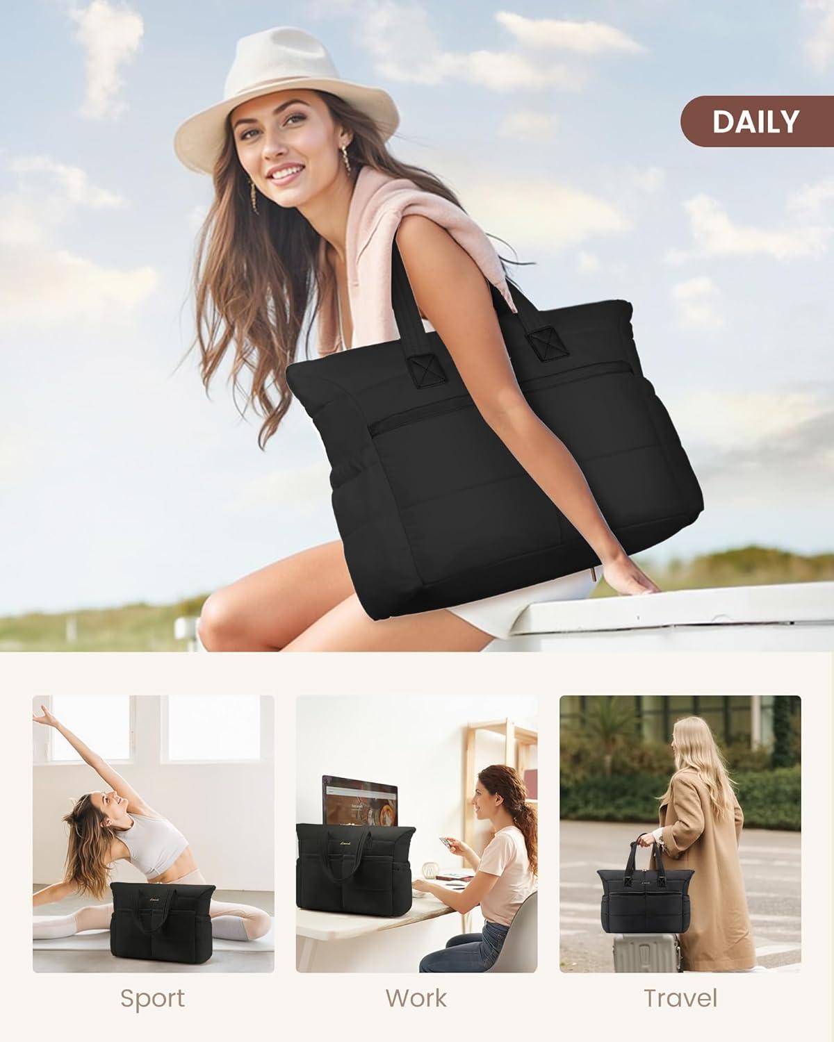 Laptoptasche Damen 17,3 Zoll Tote Bag Groß Wasserdicht Bürotasche für Arbeit Schule Reisen