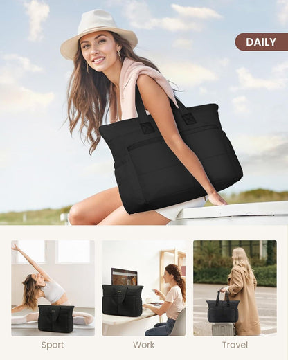 Laptoptasche Damen 17,3 Zoll Tote Bag Groß Wasserdicht Bürotasche für Arbeit Schule Reisen