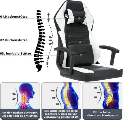 Gaming Chair Stuhl Ergonomisch Racing Computerstuhl Memory-Schaumstoff