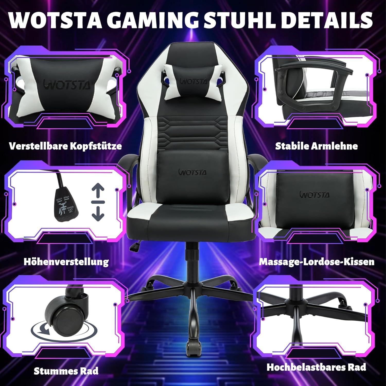 Gaming Chair Stuhl Ergonomisch Racing Computerstuhl Memory-Schaumstoff