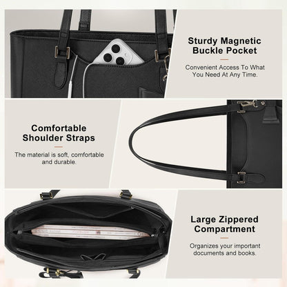 KTMOUW Handtasche Damen Groß Wasserdichte Leder Tote Bag