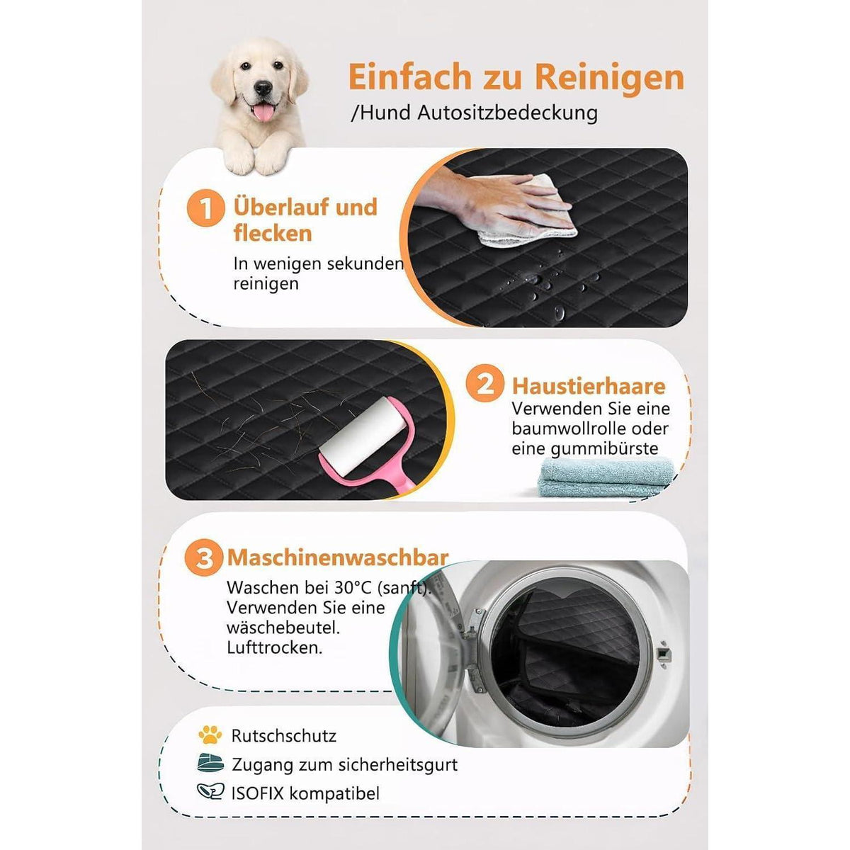 Alfheim Hundedecke Auto Rücksitzbank, Wasserdicht & Kratzfest