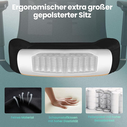 Blue Whale Big and Tall ergonomischer Bürostuhl 200KG, High Back, Mesh Chair