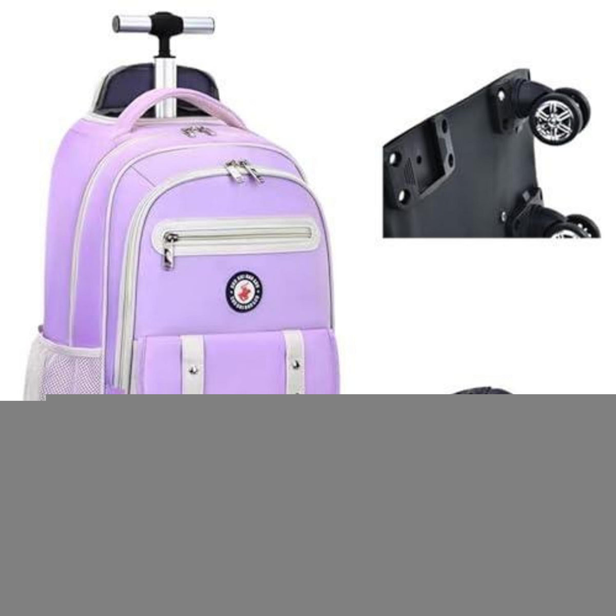Kinder Rollkoffer mit Schulranzen für Mädchen Lila