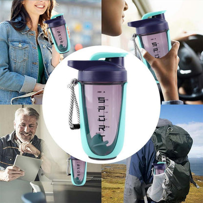 Shaker Proteinshake 600ml mit Kugel und Sieb, Auslaufsicher