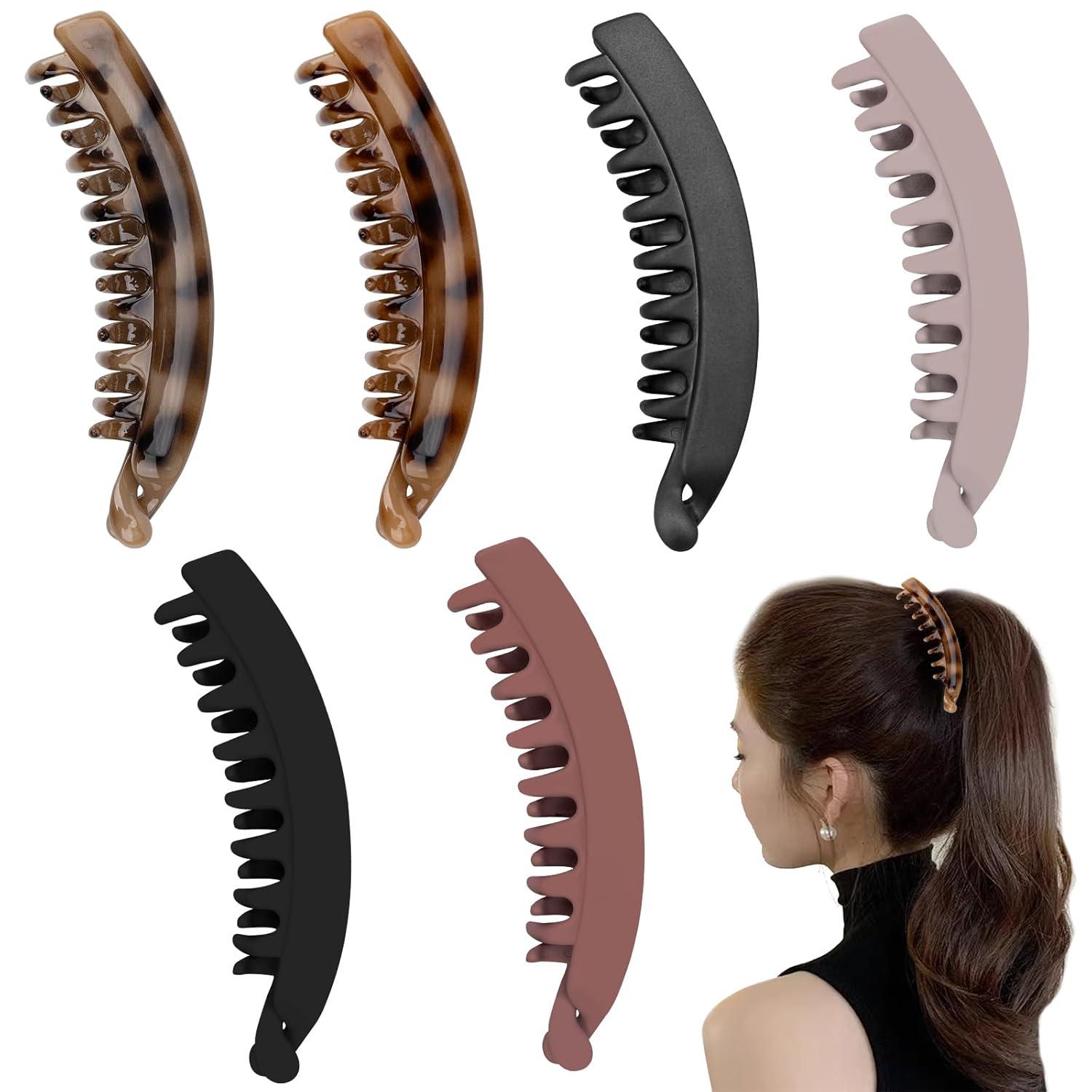 Vintage Haarspangen Set | 6 Stück Bananen Haarklammer