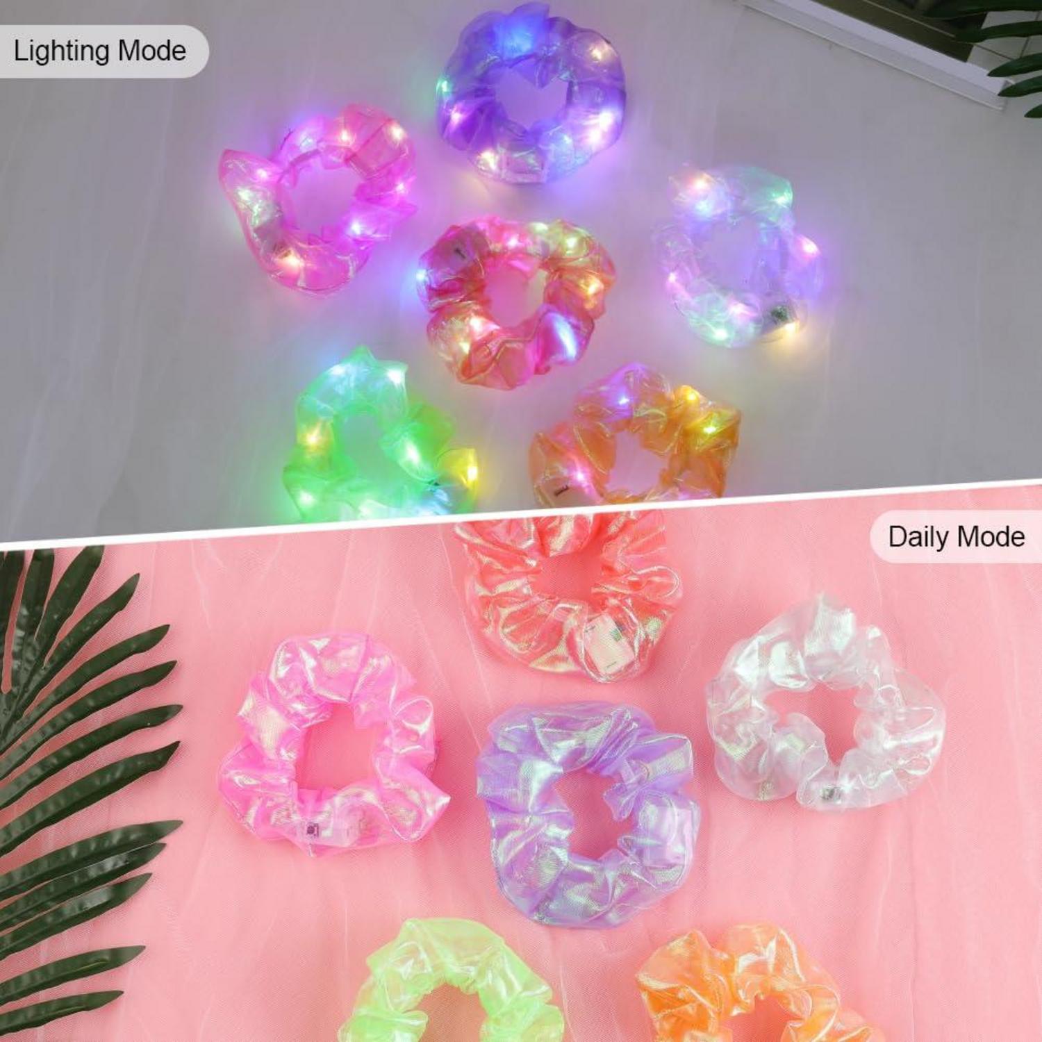 LED Haargummis 6er-Pack leuchtende Stirnbänder Neon LED Haarschmuck