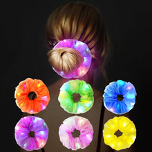 LED Leuchtende Haargummis 6er-Pack elastische LED-Stirnbänder Neon