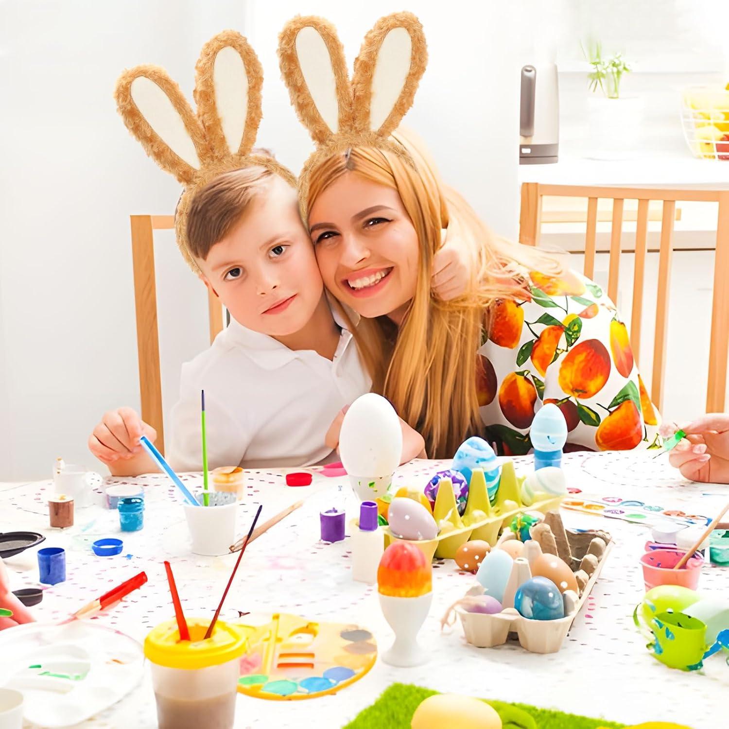Braunes Plüsch Hasenohren Stirnband für Ostern Party & Cosplay