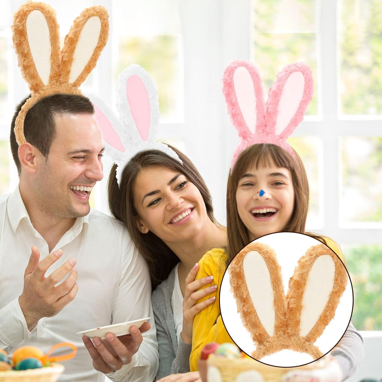 Braunes Plüsch Hasenohren Stirnband für Ostern Party & Cosplay