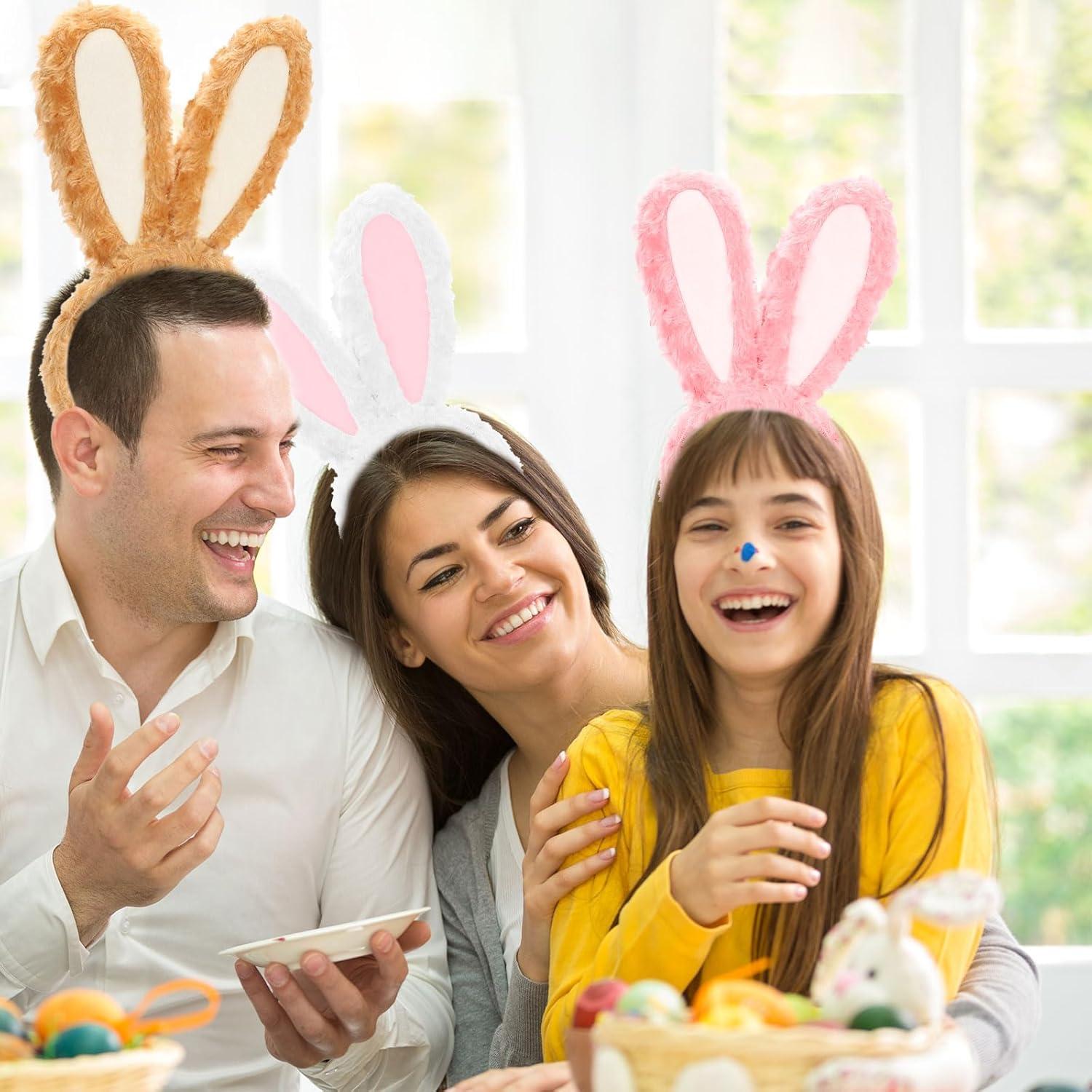 Plüsch Hasenohren Haarreif Ostern Party Stirnband Rosa