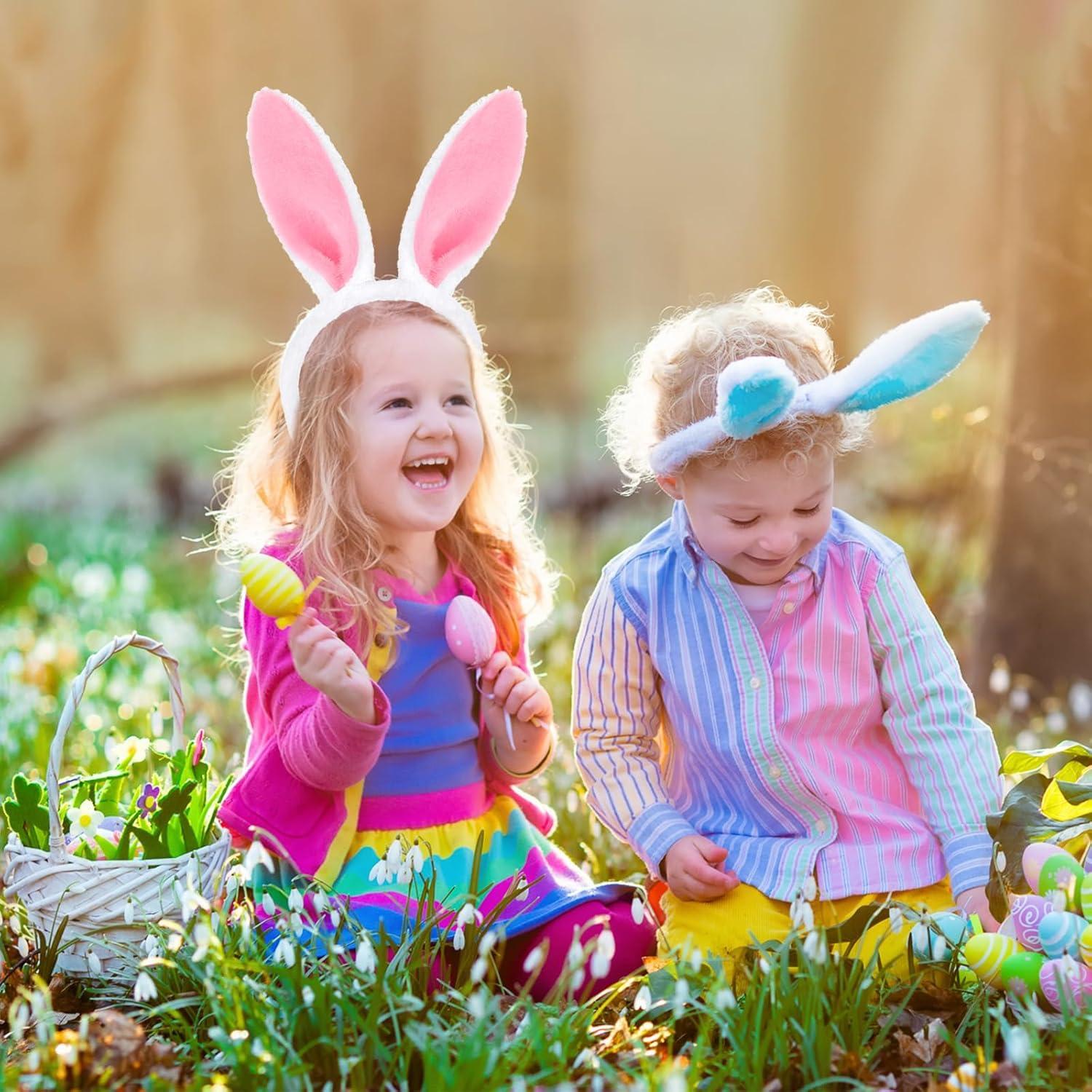 2er Set Plüsch Hasenohren Haarbänder für Ostern, Party, Cosplay (Rosa