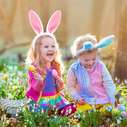 2er Set Plüsch Hasenohren Haarbänder für Ostern, Party, Cosplay (Rosa