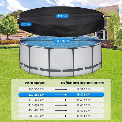 Runde Poolabdeckung Ø 370 cm – Wetterfest & UV-Resistent