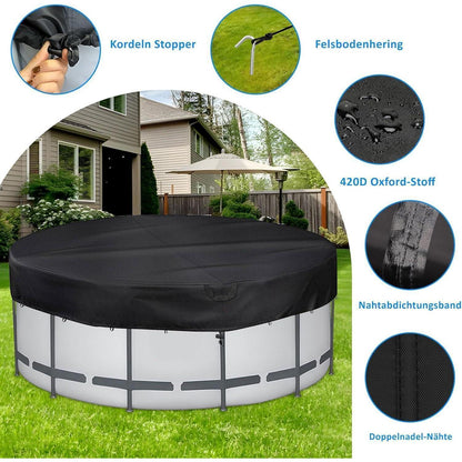 Runde Poolabdeckung Ø 370 cm – Wetterfest & UV-Resistent