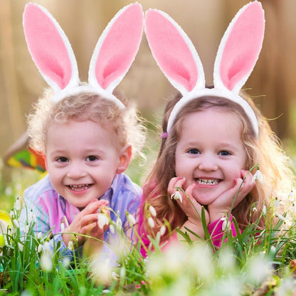 2er-Set Rosa Plüsch Hasenohren Haarreif für Ostern & Party