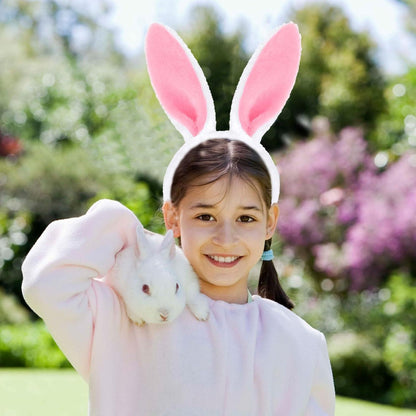 2er Set Plüsch Hasenohren Haarreif für Ostern Party Rosa