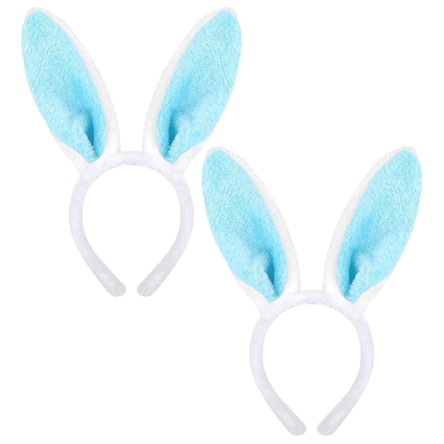 2er Set Plüsch Hasenohren Stirnband Ostern Party Zubehör Blau