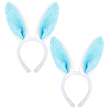2er Set Plüsch Hasenohren Stirnband Ostern Party Zubehör Blau