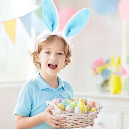 2er Set Plüsch Hasenohren Haarreif Ostern Party Blau