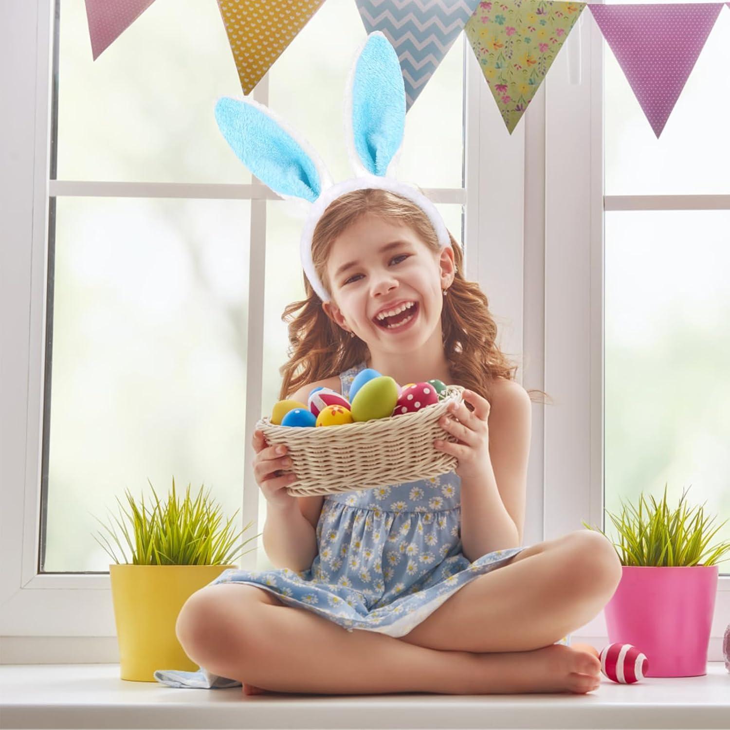 2er Set Hasenohren Haarreif Plüsch Hase Ohren Stirnband Ostern Party