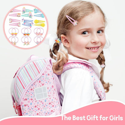 24 Stück Glitzer Haarspangen Haargummis Mädchen Geschenk Set