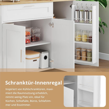 Kücheninselwagen mit abklappbarer Arbeitsplatte & Stauraum