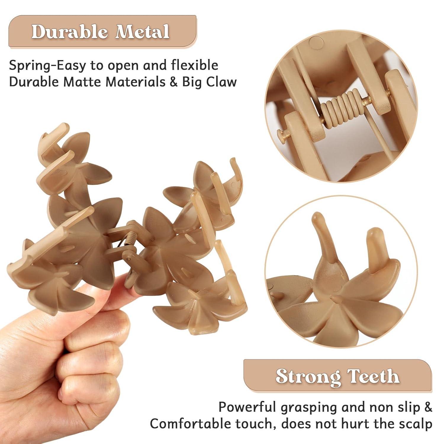 Blumen Haarklammer Groß 8 Stück Haarspange Damen Rutschfest Flower