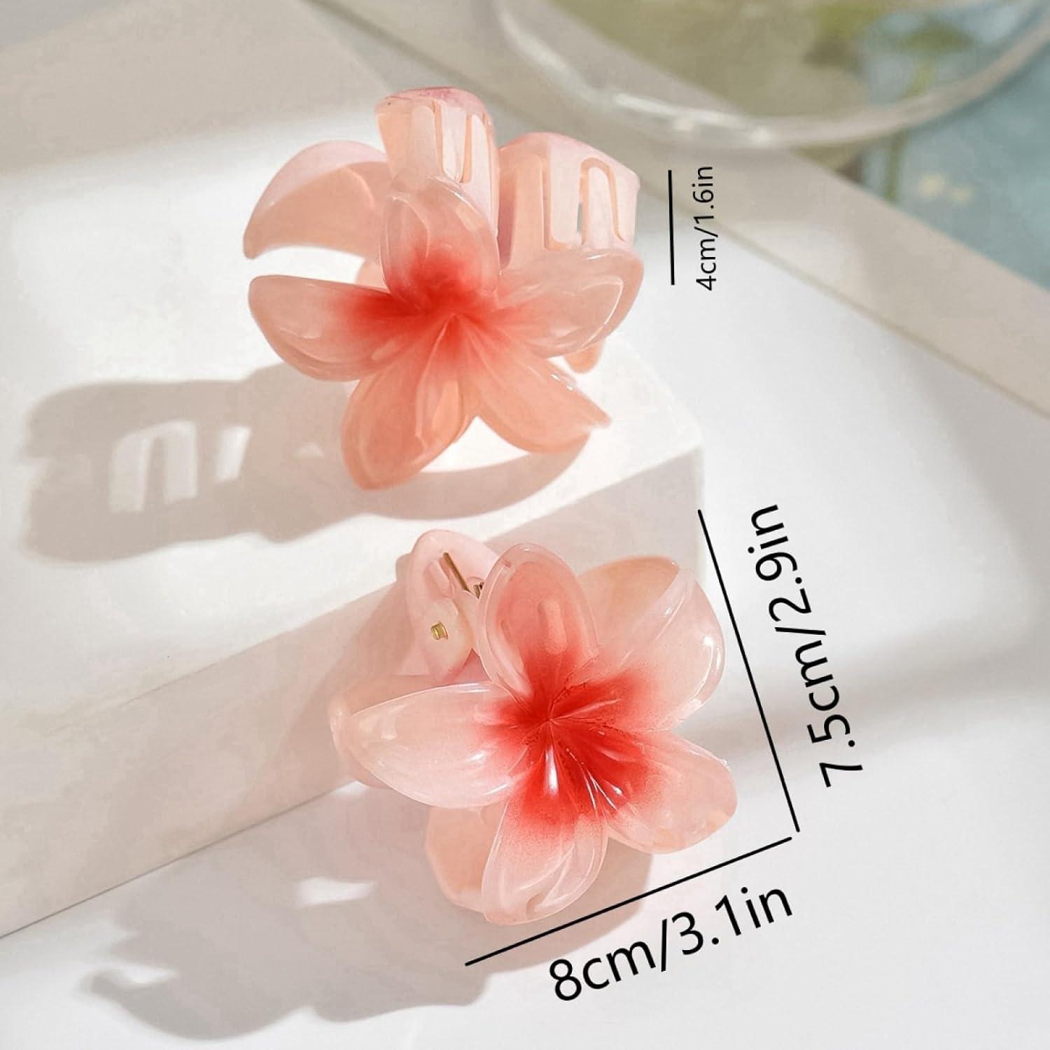 6er Set bunte Acryl Blumen-Haarklammern, rutschfest & stark haltbar