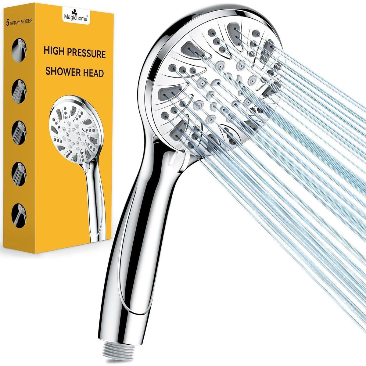 Duschkopf Hochdruck Wassersparend 5 Strahlarten Verchromt