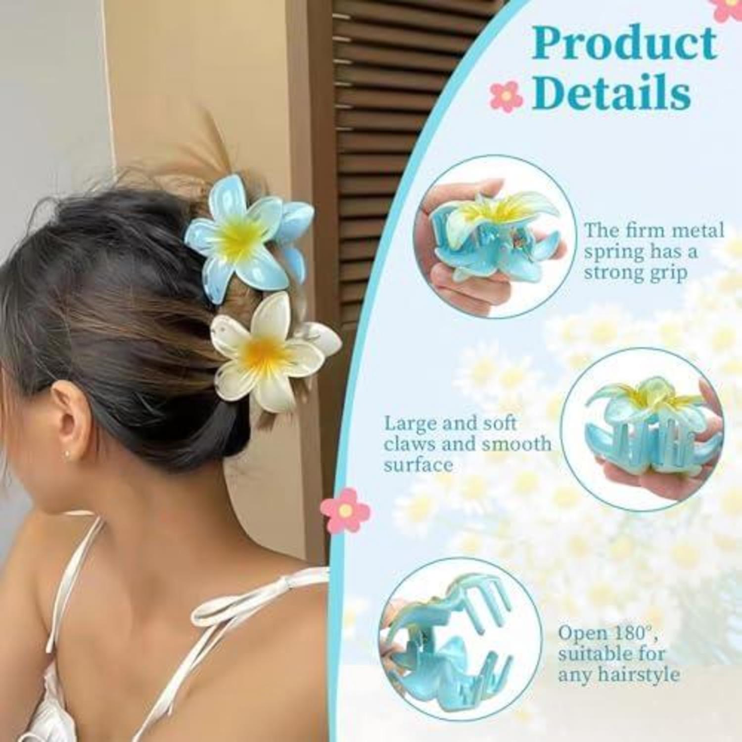 8er Set Blumen-Haarklammern Acryl Haarspange Rutschfest Starker Halt