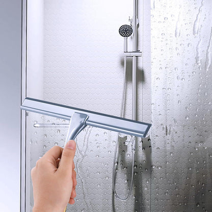 Duschabzieher mit selbstklebenden Haken, Glaswischer Silber 30 cm