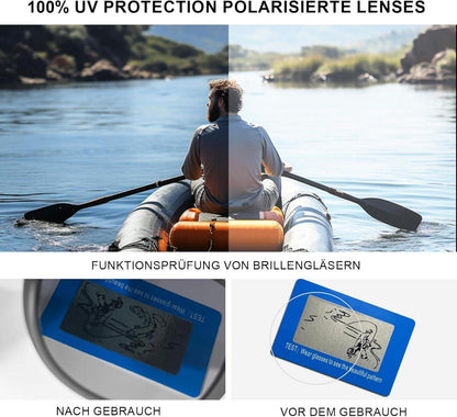 Polarisierte Sonnenbrille Herren Damen UV400 Retro Vintage Sportbrille