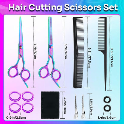 Profi Haarschere Set 14-teilig – 6,7 Zoll Edelstahl