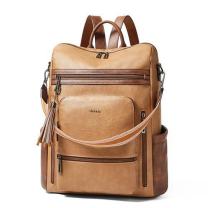 Rucksack Damen Laptopfach 15,6 Zoll Wasserdicht Business in Lederoptik
