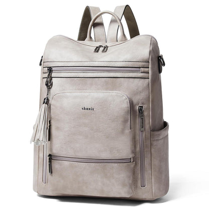 Rucksack Damen Laptopfach 15,6 Zoll Wasserdicht Business in Lederoptik