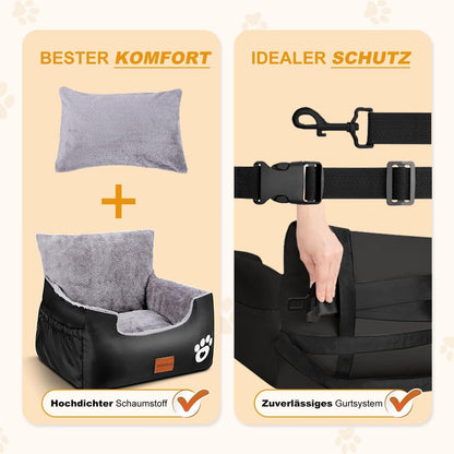 Hunde Autositz mit Sicherheitsleine – Komfortabel & Waschbar
