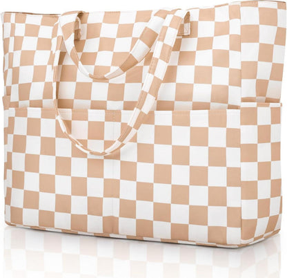 Strandtasche XXL mit Reißverschluss, Damen Badetasche Faltbar
