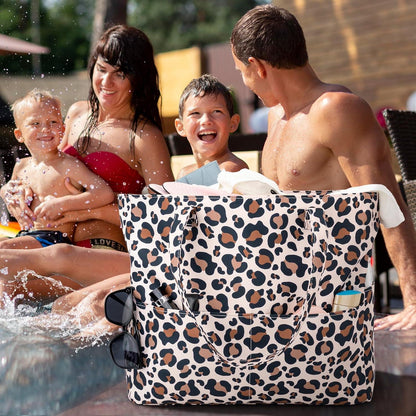 Strandtasche XXL Familie mit Reißverschluss Damen Badetasche Beach Bag