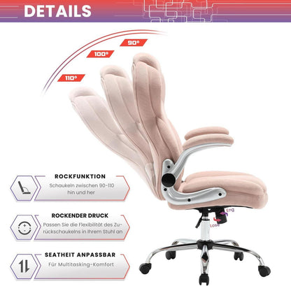 Bürostuhl Hochbelastbarkeit Stoff 180KG Chefsessel ergonomisch hoher