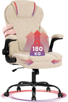 Eleganter Ergonomischer Bürostuhl 180KG belastbarkeit Beige