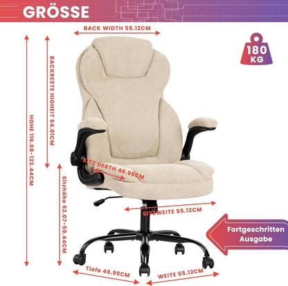 Eleganter Ergonomischer Bürostuhl 180KG belastbarkeit Beige