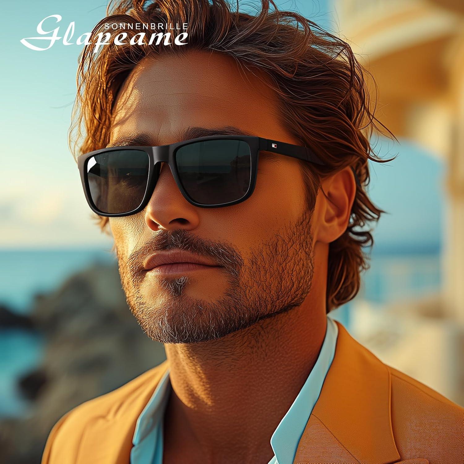 Herren Damen Polarisierte Sonnenbrille Schwarz UV400 Schutz
