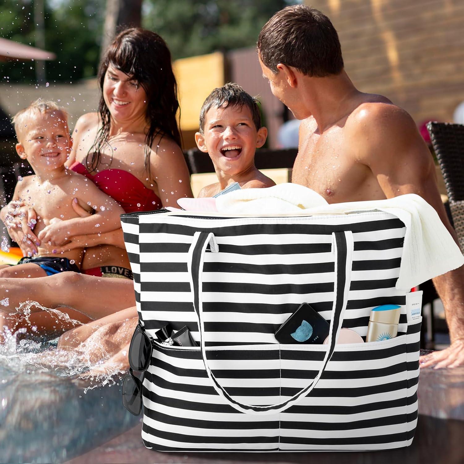 Strandtasche XXL Damen mit Reißverschluss - Große Badetasche für die