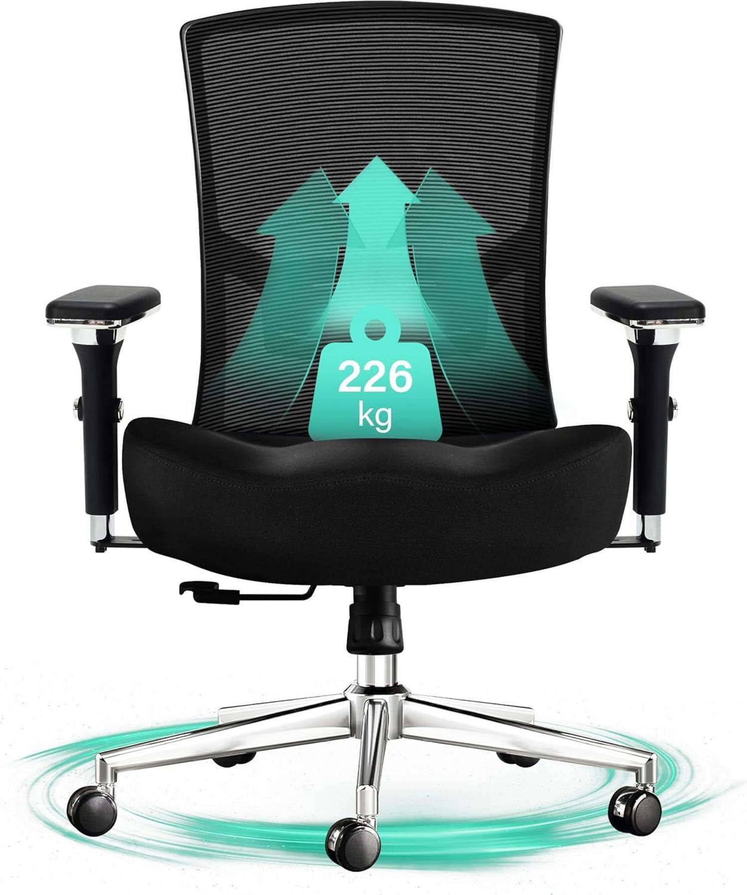 Blue Whale Bürostuhl 200KG Ergonomischer Mesh-Schreibtisch-Stuhl