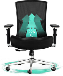 Blue Whale Bürostuhl 200KG Ergonomischer Mesh-Schreibtisch-Stuhl