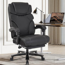 KREAM Chefsessel Bürostuhl mit Fußstütze ergonomisch 210 kg PU Leder