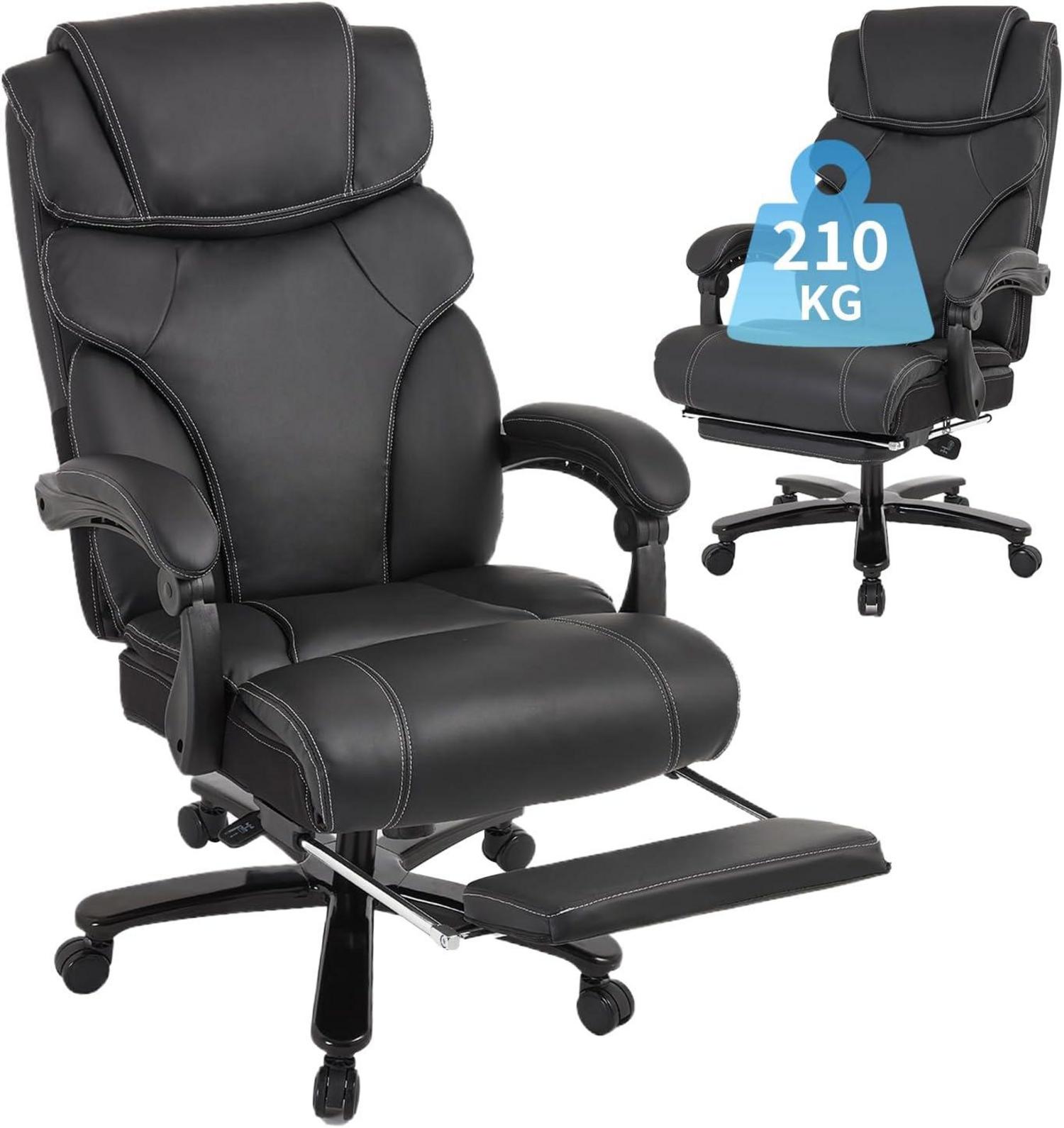 KCREAM Chefsessel Bürostuhl Ergonomisch 210 kg Belastbarkeit PU Leder Gaming