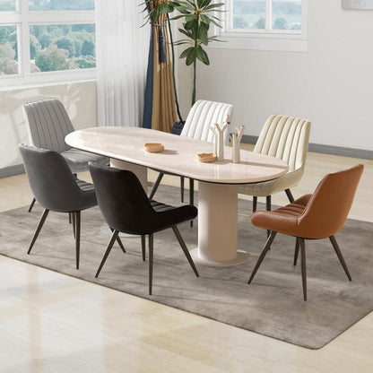Moderner Esszimmerstuhl gepolstert – 6er Set Weiß