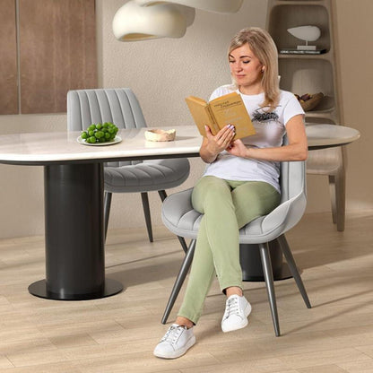 Moderner Esszimmerstuhl gepolstert – Grau, 2er Set